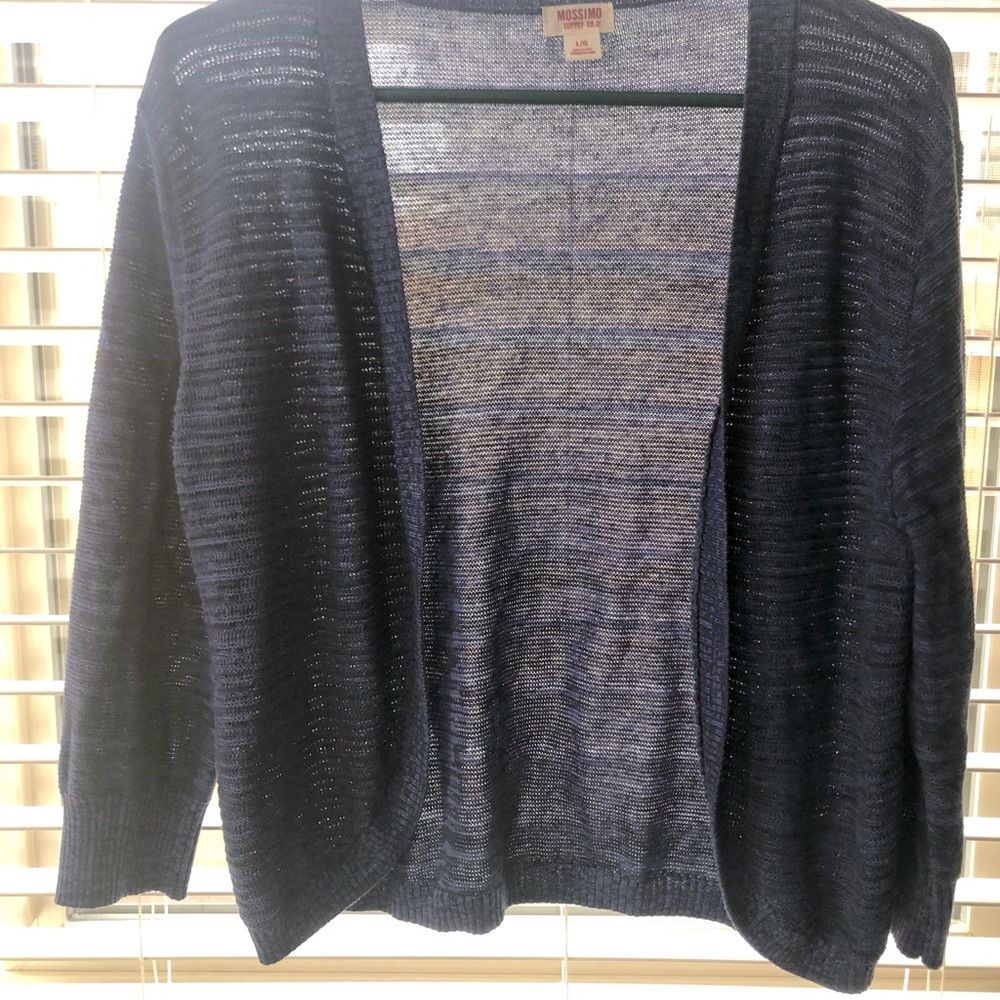 Mossimo brand purple/blue 3/4 sleeve open cardigan